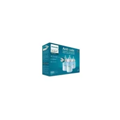 Philips Avent Avent - Garrafa anti-cólica de 3 unidades com ventilação sem ar, 9 onças, azul Online