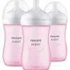 Philips Avent Avent - Mamadeira Natural de 3 unidades com bico de resposta natural, rosa, 9 onças New