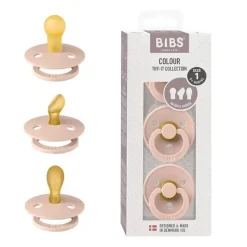 Bibs Babadores - chupetas de 0 a 6 meses, chupetas de 3 unidades, bico simétrico sem BPA, blush New