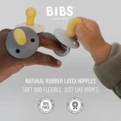 Bibs Babadores - chupetas de 0 a 6 meses, chupetas de 3 unidades, bico simétrico sem BPA, sálvia Best