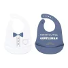 Baby Vision Babadores de silicone para bebês , tamanho único pequeno cavalheiro da mamãe (2PK) Fashion