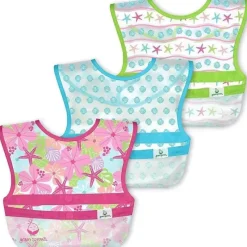 Iplay Babadores - Snap & Go Wipe-Off (3Pk), Rosa Shell Floral, 9-18 meses Hot