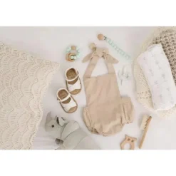Babe Basics - Macacão de bebê de linho, aveia Discount