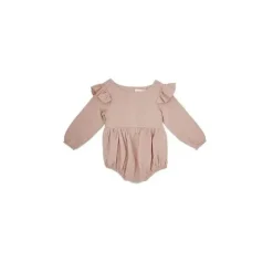 Babe Basics - Macacão de linho com manga esvoaçante, blush Outlet