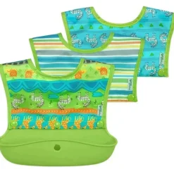 Iplay Babete de manga comprida com bicos verdes I-Play Snap & Go, Safari verde, tamanho 6-18M Clearance