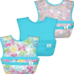 Iplay Babetes - Snap & Go Easy Wear (3Pk), Aqua Aquarela Borboletas, 9/18 meses New