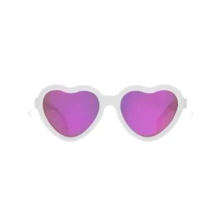 Babiators - The Sweetheart Wicked White Heart Shaped W/ Polarized Pink Lens Mirror óculos de sol bebê - Idade 0-2 Sale