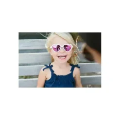 Babiators - The Sweetheart Wicked White Heart Shaped W/ Polarized Pink Lens Mirror óculos de sol bebê - Idade 0-2 Sale