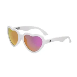 Babiators - The Sweetheart Wicked White Heart Shaped W/ Polarized Pink Lens Mirror Óculos de sol bebê - Idade 3-5 Discount