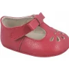 Baby Deer - Baby Girl Red Velvet T-Strap Sandal With Ankle Strap New