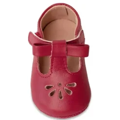 Baby Deer - Baby Girl Red Velvet T-Strap Sandal With Ankle Strap New