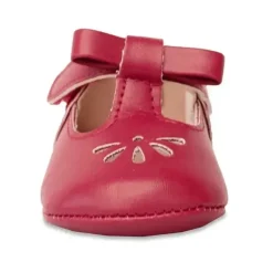 Baby Deer - Baby Girl Red Velvet T-Strap Sandal With Ankle Strap New