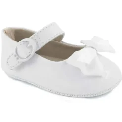 Trimfoot Baby Deer - McKenna Infant Patent Mary Jane Flats com Laços, Branco Clearance