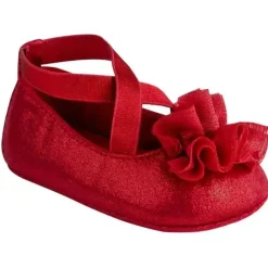 Baby Deer - Red Shimmer Pu One-Strap Skimmer W/Shimmer Chiffon Flower Orn Sale