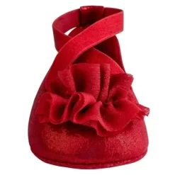 Baby Deer - Red Shimmer Pu One-Strap Skimmer W/Shimmer Chiffon Flower Orn Sale