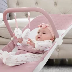 Baby Delight - Alpine Deluxe Portable Bouncer, 0-6 meses, Organic Rose New