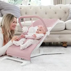 Baby Delight - Alpine Deluxe Portable Bouncer, 0-6 meses, Organic Rose New