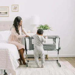 Baby Delight - Beside Me Dreamer Bassinet, ajuste de altura em 6 posições, Charcoal Tweed Online