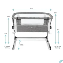 Baby Delight - Beside Me Dreamer Bassinet, ajuste de altura em 6 posições, Charcoal Tweed Online