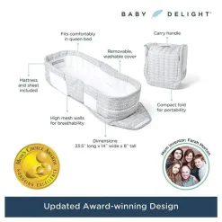 Baby Delight - dorminhoco portátil Snuggle Nest Dream, rabiscos cinza Fashion