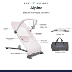 Baby Delight - Segurança portátil Alpine Deluxe, rosa peônia Hot