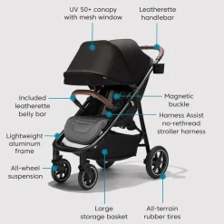 Baby Jogger - City Mini Air Stroller, Preto Rico Clearance