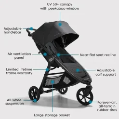 Baby Jogger - City Mini GT2 Travel System, preto opulento Fashion