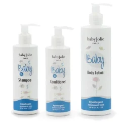 Baby Jolie - Conjunto de banho e hidratação para bebês, 3 unidades (shampoo, condicionador e loção) Hot