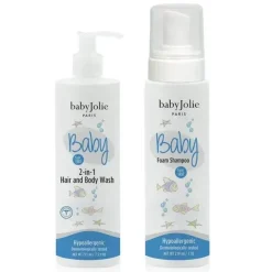 Baby Jolie - Conjunto de lavagem para bebês (xampu 2 em 1 para corpo e cabelo e espuma) Hot