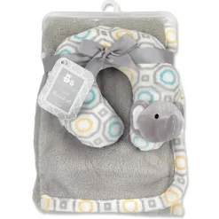 Baby King - Cobertor de bebê Cribmates com apoio de pescoço, cinza elefante Fashion