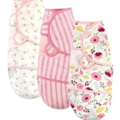 Baby Vision - 3 Pk Envoltórios Orgânicos para Bebê Menina, Botânico, 0/3M Hot
