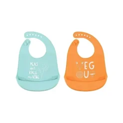 Baby Vision - 2 unidades de babadores de silicone unissex Hudson Baby, couve Outlet