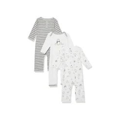 Baby Vision - 3 unidades de macacão pinguim cinza Fashion