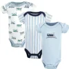 Luvable Friends Baby Vision - Body de algodão bebê menino 3 peças, preemie, trem Fashion