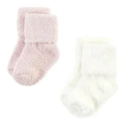 Baby Vision - Chenille Socks 8Pk, Pink Neutral Stripe - Medium New