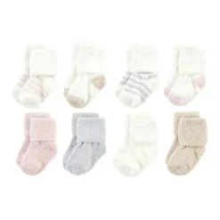 Baby Vision - Chenille Socks 8Pk, Pink Neutral Stripe - Small Sale