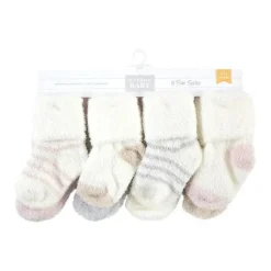 Baby Vision - Chenille Socks 8Pk, Pink Neutral Stripe - Small Sale