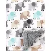 Baby Vision - Cobertor de pelúcia unissex Luvable Friends com costas Sherpa, elefante cinza Best