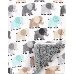 Baby Vision - Cobertor de pelúcia unissex Luvable Friends com costas Sherpa, elefante cinza Best