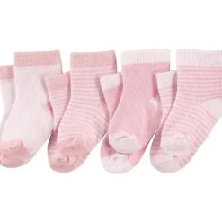 Baby Vision - Conjunto de meias para bebês Luvable Friends, 6-12M, rosa claro branco, 4 unidades New