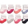 Baby Vision – Hudson Baby Baby Girls para recém-nascidos ricos em algodão e meias felpudas, Mary Jane, 12-24 meses, 8 unidades Clearance
