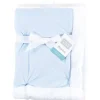 Baby Vision - Hudson Baby unissex de pelúcia de vison e cobertor sherpa, azul claro branco Fashion