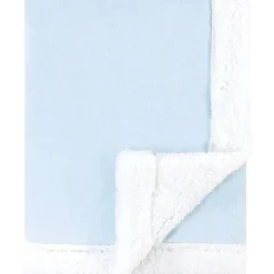 Baby Vision - Hudson Baby unissex de pelúcia de vison e cobertor sherpa, azul claro branco Fashion
