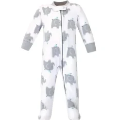 Baby Vision - Hudson Baby Unissex 2Pk Fleece Zíper Dormir e Brincar, Elefantes New
