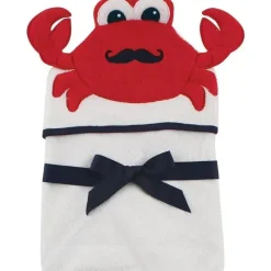 Baby Vision – Hudson Baby unissex bebê algodão animal rosto toalha com capuz, Mr Crab Hot
