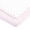 Baby Vision - Luvable Friends Lençol de berço unissex para bebê, ponto Chevron rosa New