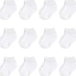 Baby Vision – Meias felpudas e recém-nascidas ricas em algodão para meninas, brancas, sem comparecimento, 12 a 24 meses, 12 unidades Discount