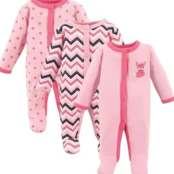 Baby Vision - 3Pk Baby Girl Durma e Brinque, Preemie, Foxy Fashion