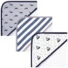 Baby Vision - 3Pk Hudson Baby Toalhas com capuz rico em algodão, veleiro Hot