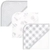 Baby Vision - 3Pk Touched by Nature Toalhas de Algodão Orgânico para Bebês, Floresta Cinza Fashion